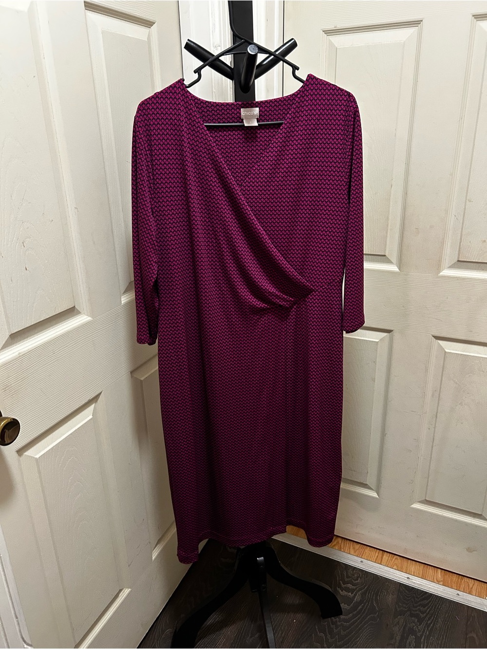 Chico's Berry-Patterned Faux-Wrap Midi Dress